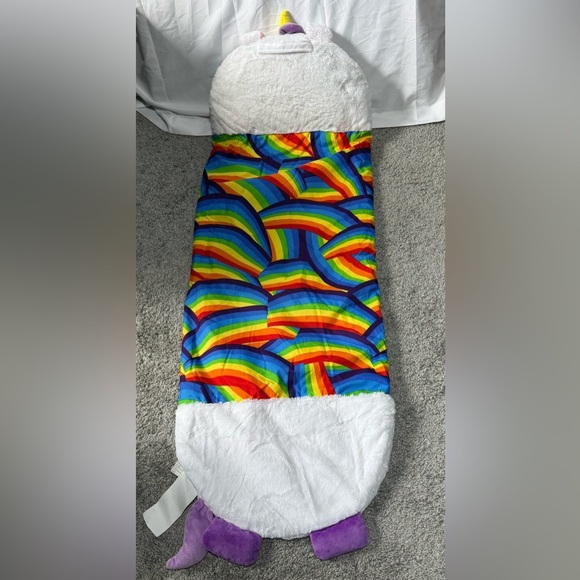 Happy Nappers Plush Unicorn Pillow with Rainbow Accent Sleeping Bag - Picture 7 of 7